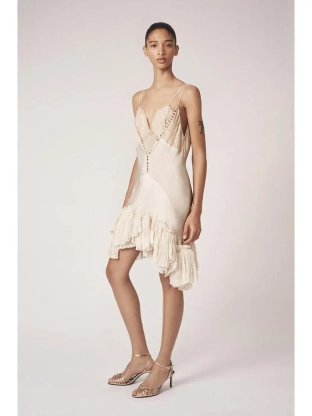 ZARA ASYMMETRIC RUFFLED DRESS - THE ITEM - Picture 4 of 9